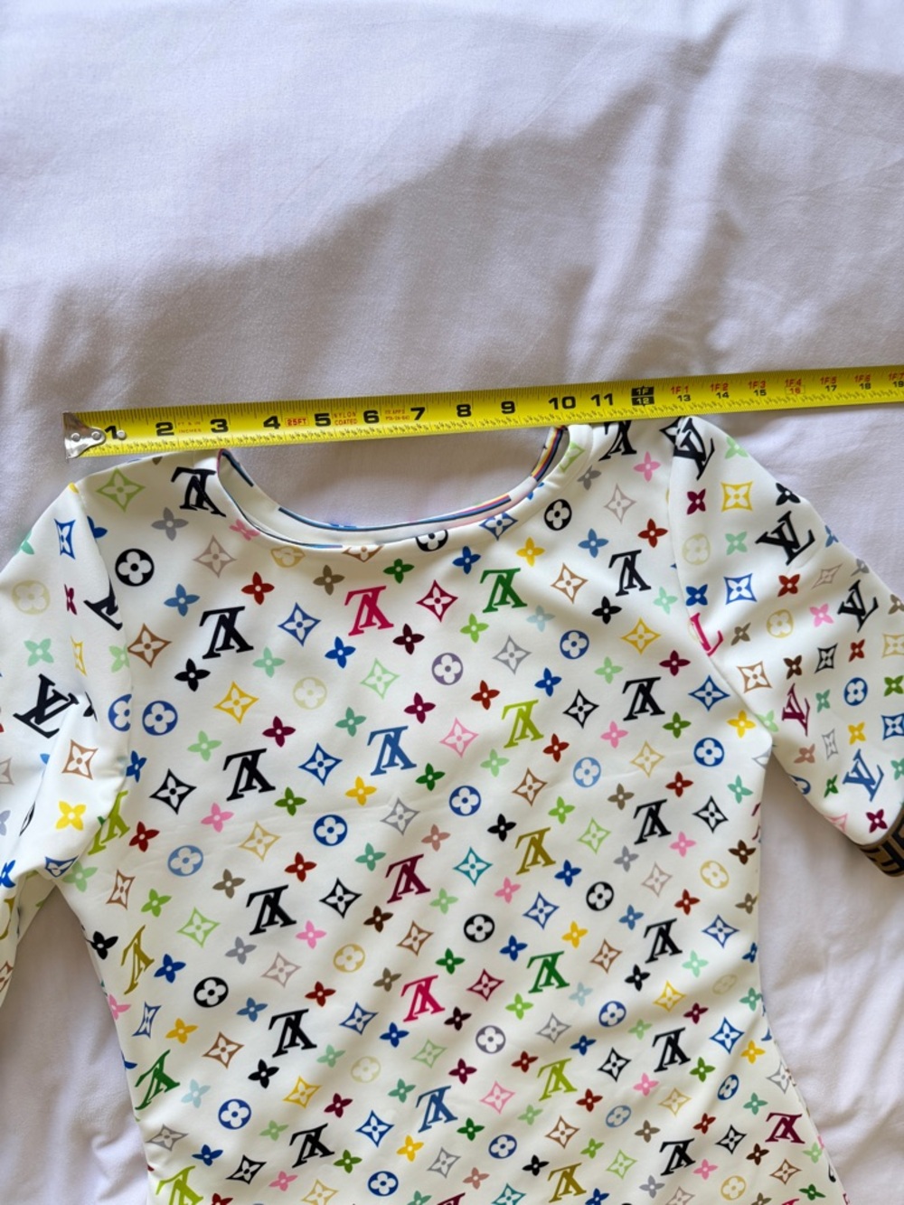 White Multicolor Logo-Print Mini Dress - Picture 4 of 7
